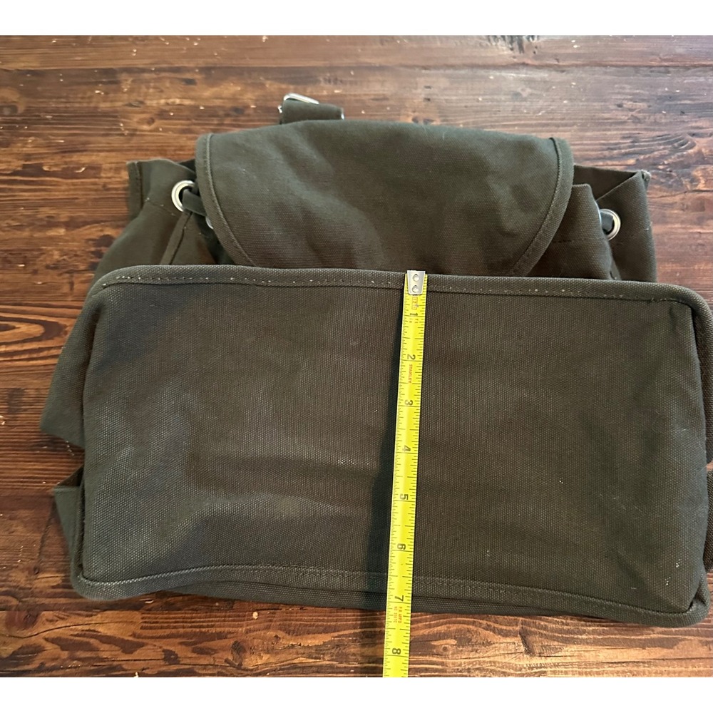 BAGGU Drawstring 100%‎ Recycled Cotton Green Canvas Backpack Hike School Travel - Picture 8 of 9